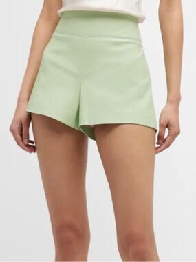 Alice + Olivia High-Waist vegan leather- pistachio shorts - Size 2